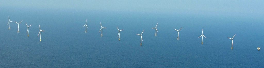 Windpark in der Deutschen Bucht Der Offshore Windpark "Alpah Ventus" in der Nordsee