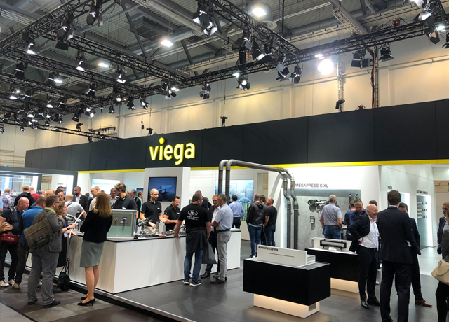 Viega zeigt seine Produkthighlights 2022 auf der SHK-Messe Essen Bild: Viega auf der SHK Essen 2022