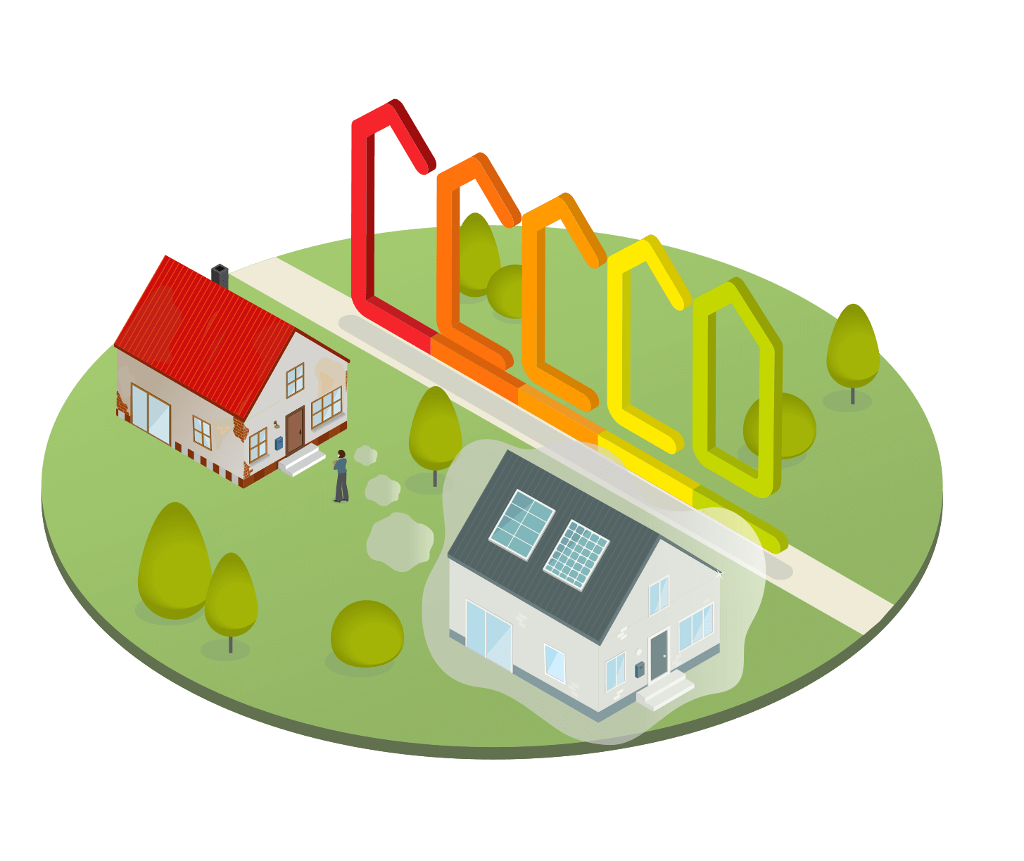 Die Sanierung eines alten Hauses kann die Energieeffizienz steigern.